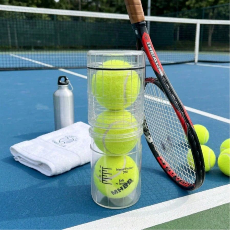 Contenitore sigillato per la conservazione di 3 palline da tennis in ABS trasparente