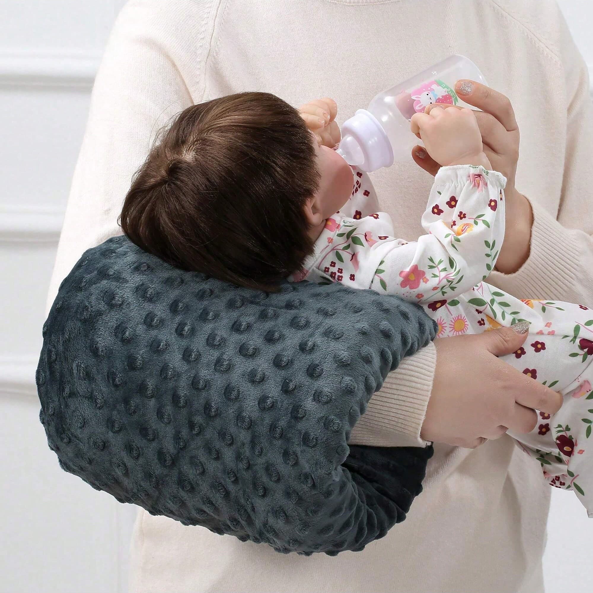 Cuscino da allattamento per neonati, cuscino per l'alimentazione a forma di fagiolo, morbido e confortevole, cuscino da appoggio per l'allattamento al