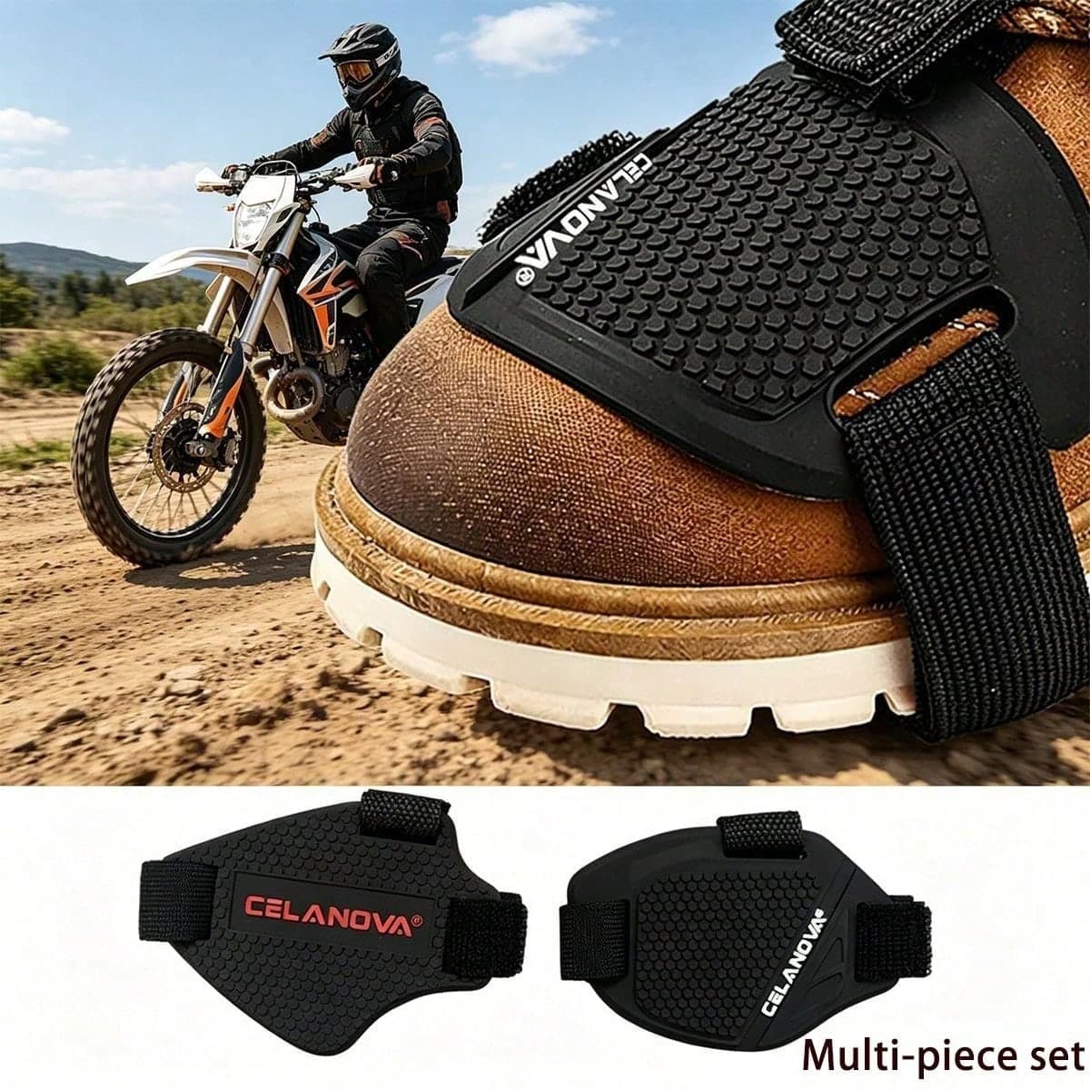 1/2/3/4 pezzi Copri scarpe per cambio marce moto, Copri scarpe moto neri, Materiale PVC, Cuscinetto protettivo, Unisex, Attività all'aperto, Estate