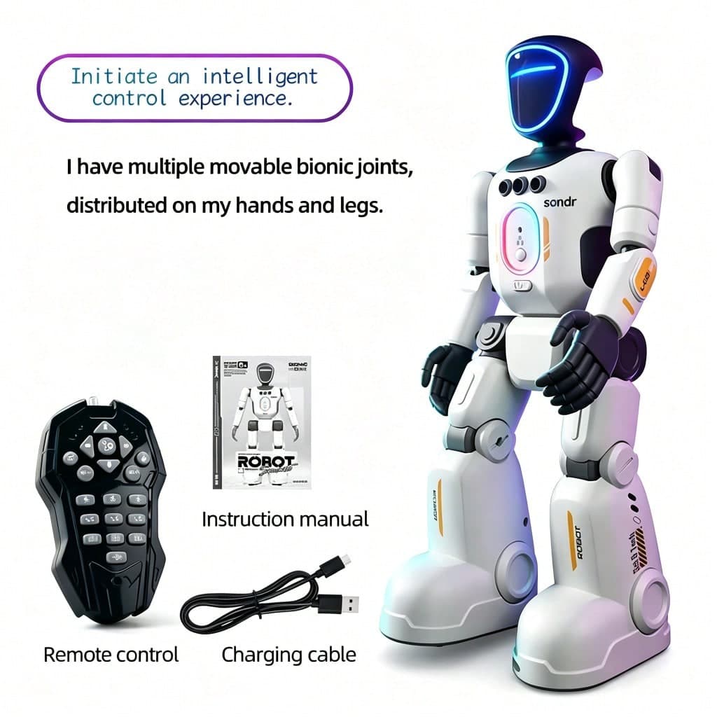 Robot programmabile intelligente, apprendimento STEM, controllo gestuale, registrazione vocale, giunti bionici, giocattoli educativi, adatto per