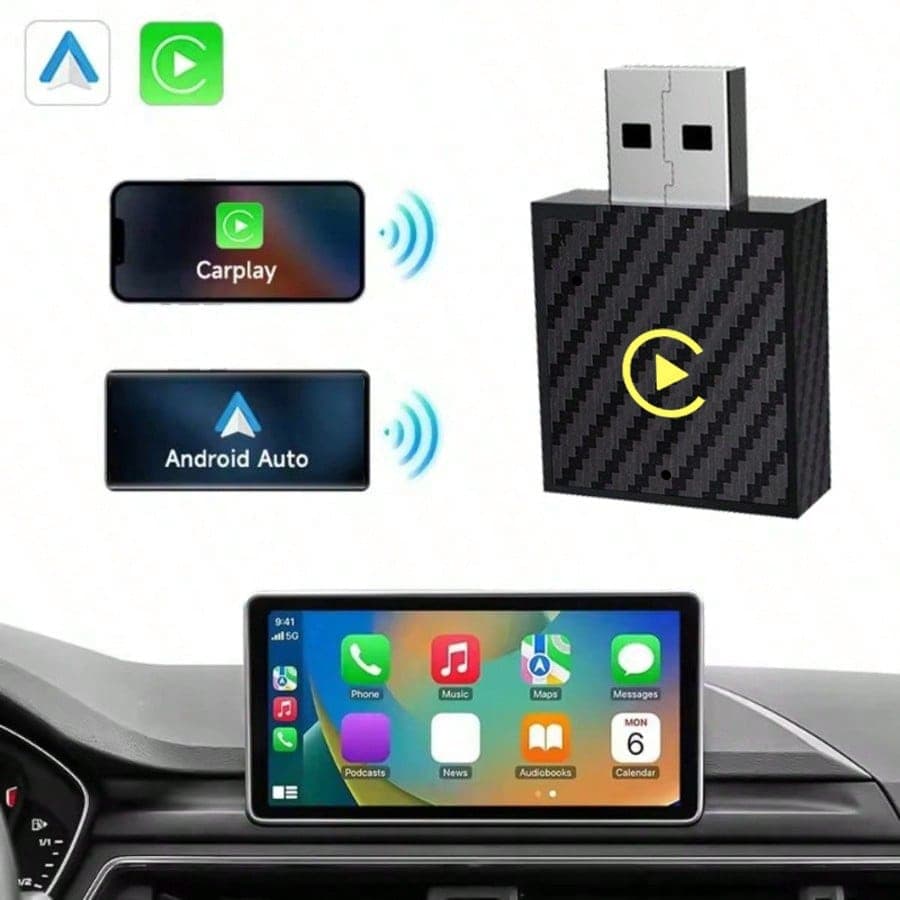 Adattatore 2-in-1 senza fili CarPlay e Android Auto, Adattatore Originale da Cablato a senza fili, Connessione Automatica Stabile Plug and Play,