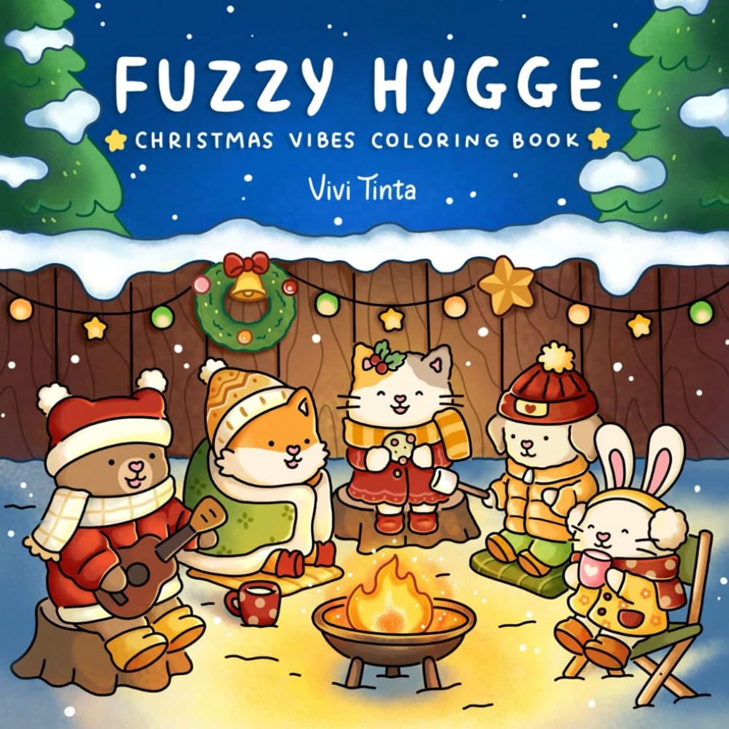 Fuzzy Hygge: Libro da colorare per creare atmosfera natalizia, adatto per adulti e adolescenti, con scene invernali accoglienti e adorabili personaggi