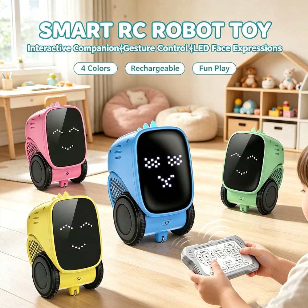 1 pezzo Giocattolo Robot per bambini, Robot con telecomando rosa, Sensore, con balza, canto, telecomando programmabile, demo automatica, cambio di