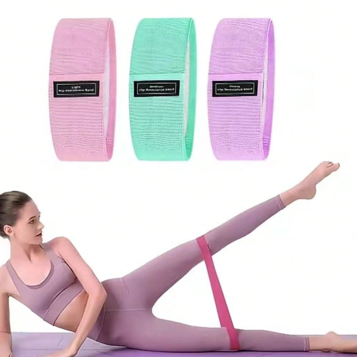 1 pezzo Fascia di allenamento in tessuto antiscivolo di colore casuale, fascia di resistenza larga per allenamento di fianchi e gambe, adatta per