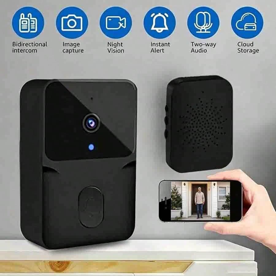 1 pezzo Campanello intelligente WiFi senza fili (batteria integrata), campanello video citofono intelligente senza fili per la , audio bidirezionale,