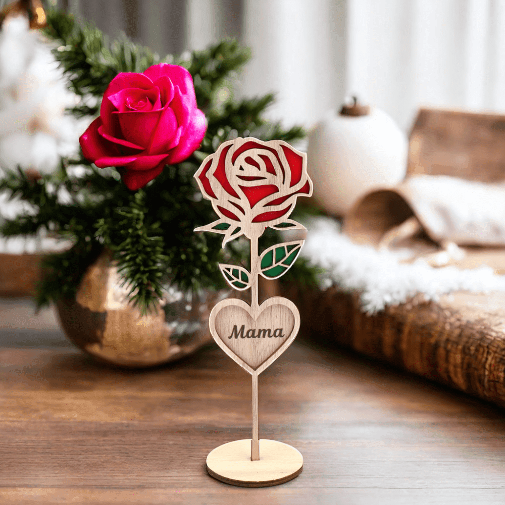 profumo di rose in legno intagliato personalizzato - Un regalo di fiori eterni personalizzato per la Festa della Mamma/San Valentino, souvenir