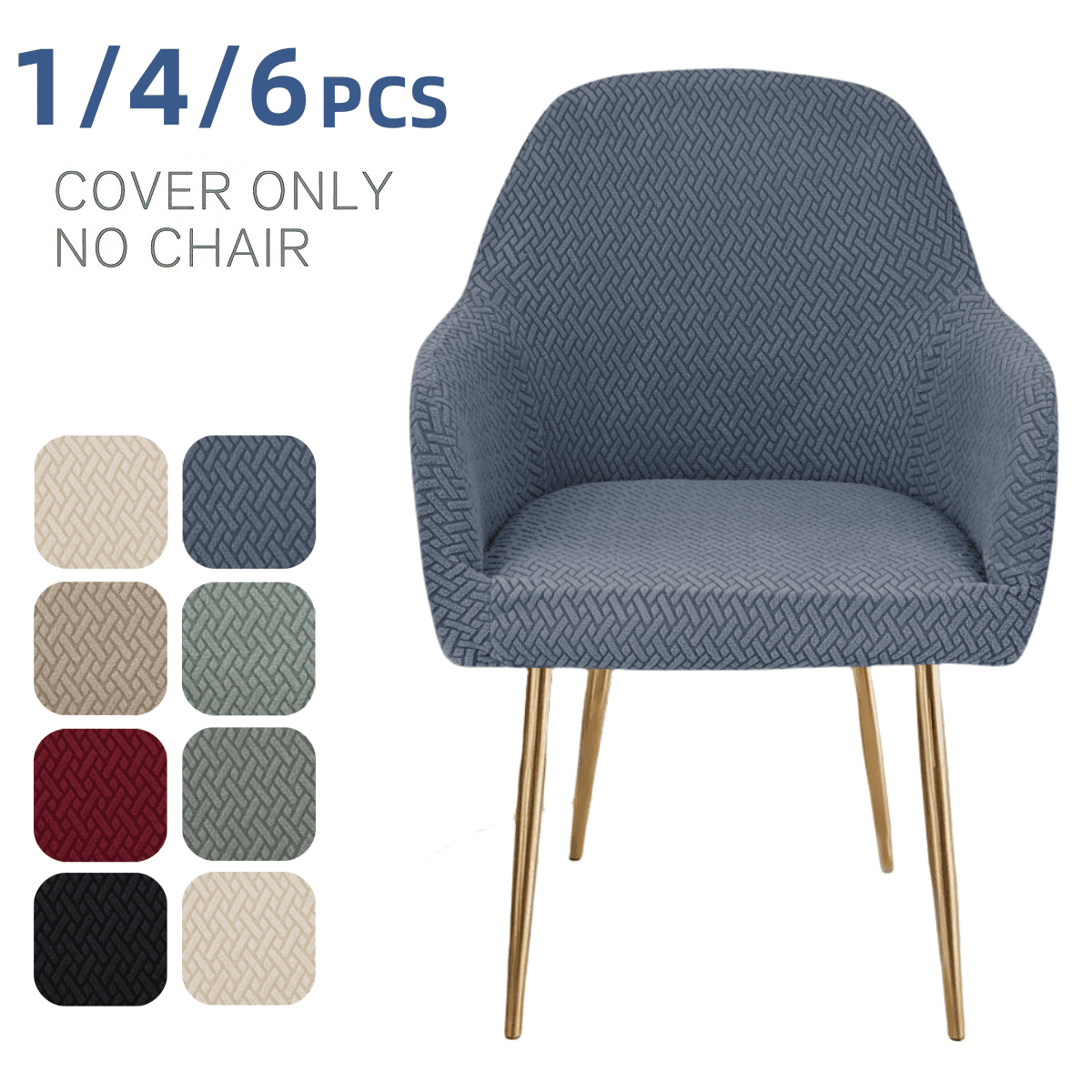 Coprisedia con schienale curvo, coprisedia da pranzo in jacquard, coprisedia da pranzo elastico con braccioli, set da 6/4/1 coprisedia da cucina con