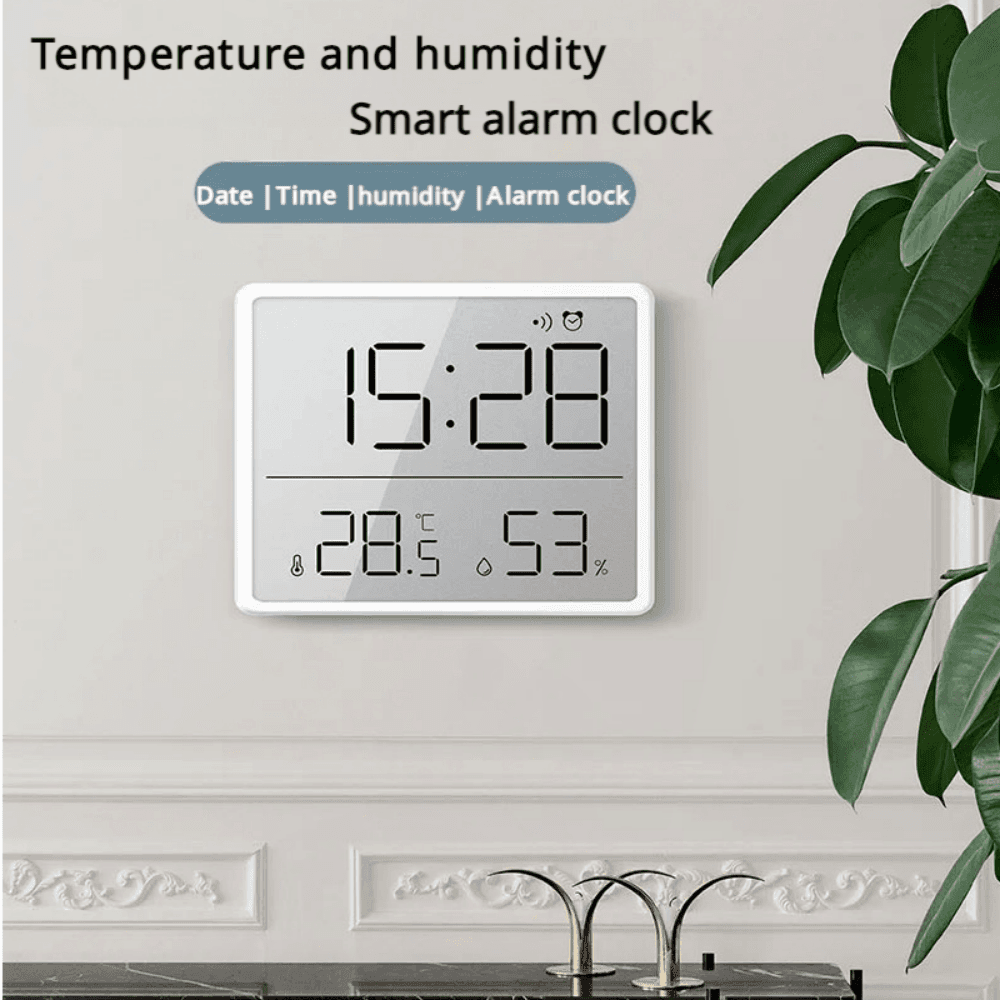 Orologio digitale intelligente, LCD, Data/Temperatura/Umidità, Magnetico, Per Frigo/Scrivania/Parete, Utilizza batteria CR2032, Decorazione