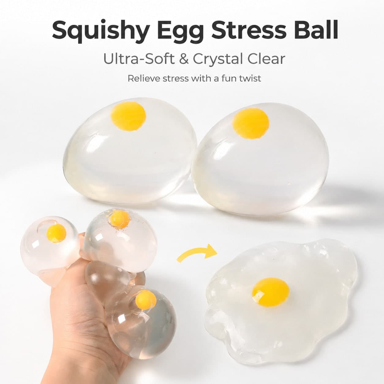 1 pezzo Pallina antistress trasparente con acqua, giocattolo riutilizzabile per spremere e alleviare lo stress, adatto per alleviare l'ansia e la