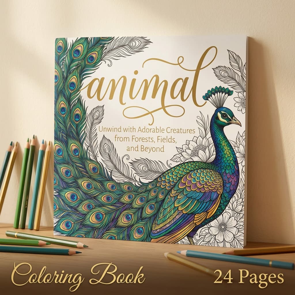 Libro da colorare per adulti – Temi di pavone, 8.27*8.27 pollici, stampa su entrambi i lati, rilegatura a punto sella, carta di alta qualità per il