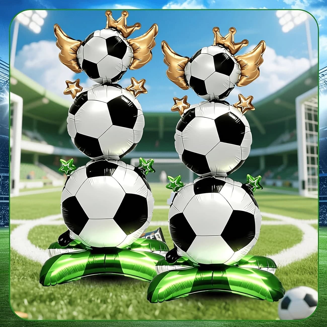 Palloncino da calcio da terra, grande palloncino in foil a tema calcio, compleanno, forniture per decorazione di feste a tema sportivo da calcio