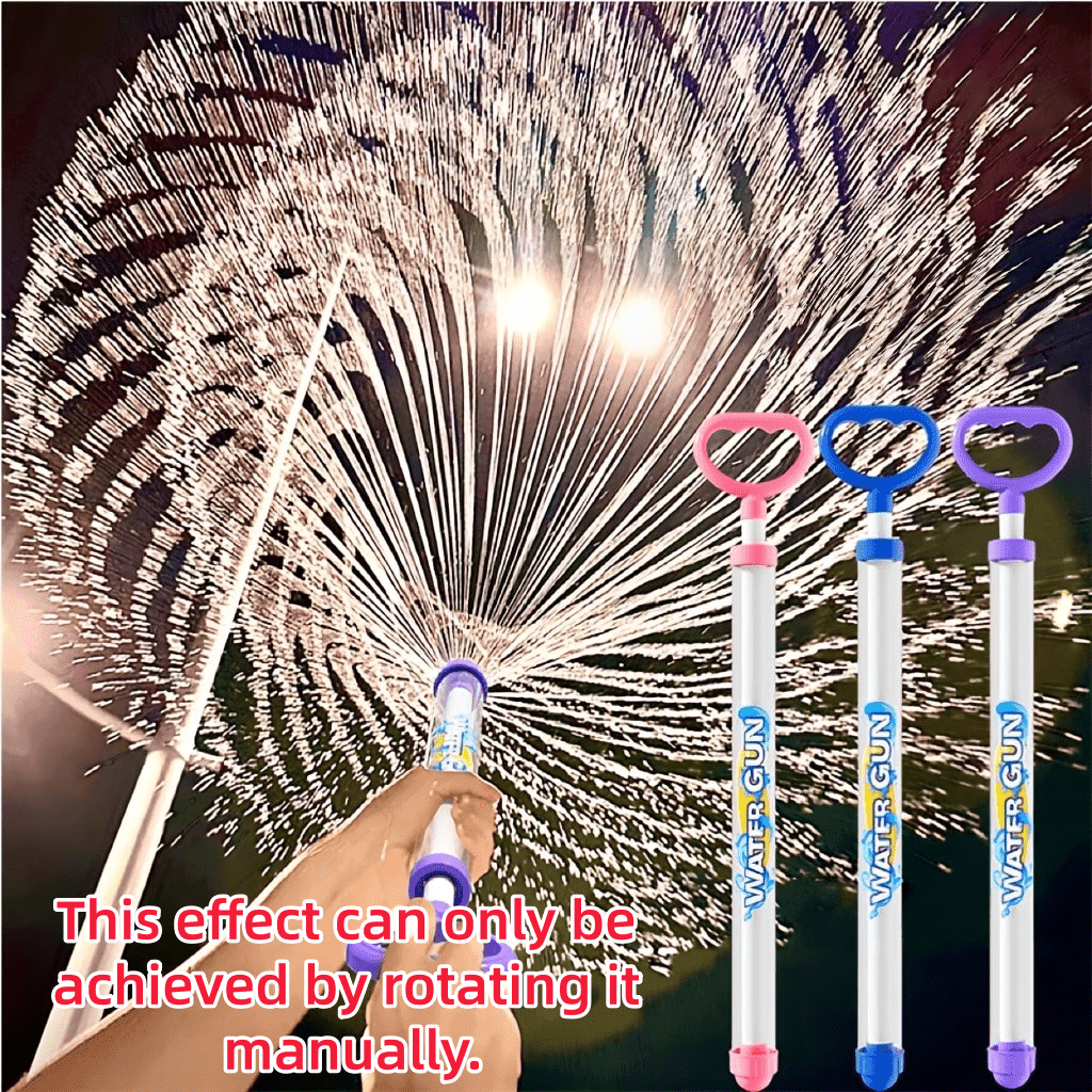 Giocattolo d'acqua per bambini & adolescenti, pistola ad acqua a trazione estiva con effetto fuochi d'artificio, accessorio per foto e atmosfera per