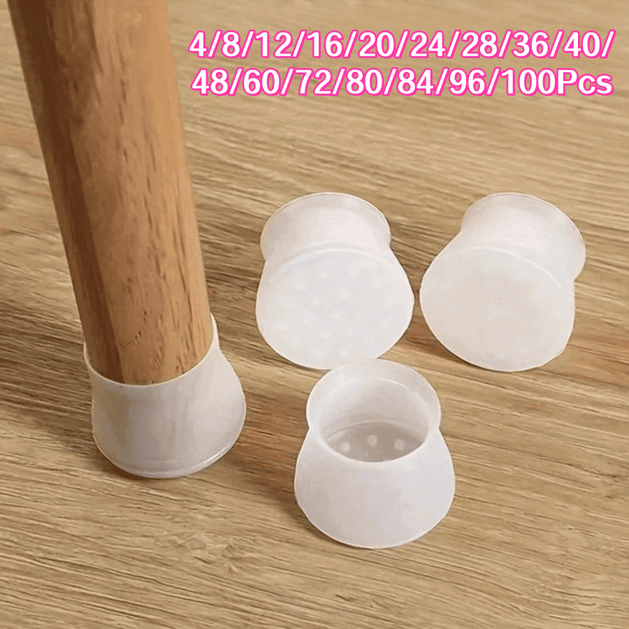 4/8/12/16/20/24/28/36/40/48/60/72/80/84/96/100 pezzi Tappi in silicone per gambe di sedie - Opzioni bianco, grigio, rosa, Tazze in plastica per