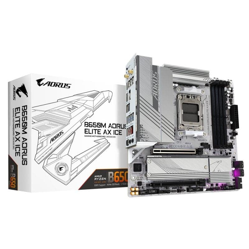 Gigabyte B650M AORUS ELITE AX ICE scheda madre AMD B650 Presa di corrente AM5 micro ATX