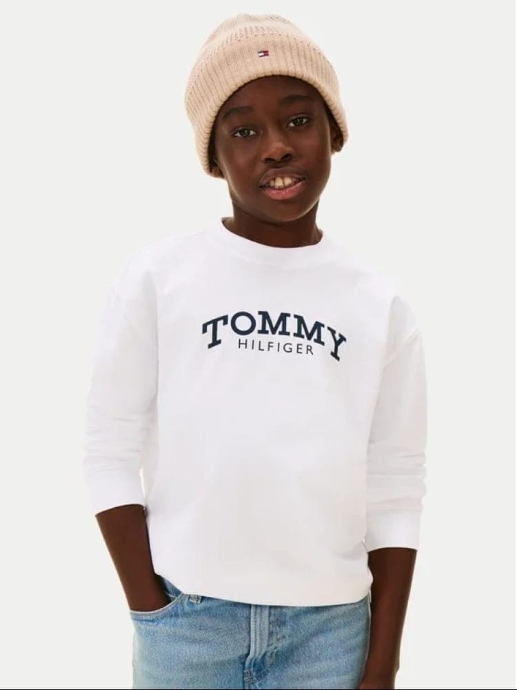 Tommy Hilfiger tshirt bianca bambino logo sul davanti
