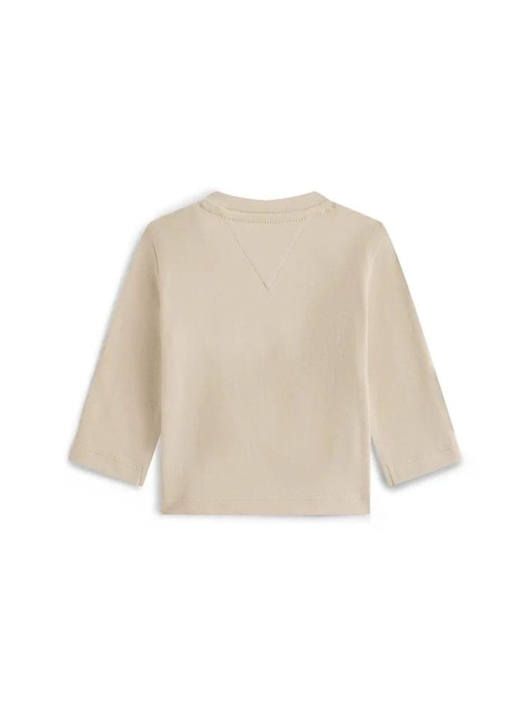 Tommy Hilfiger tshirt beige neonato logo sul davanti view 2