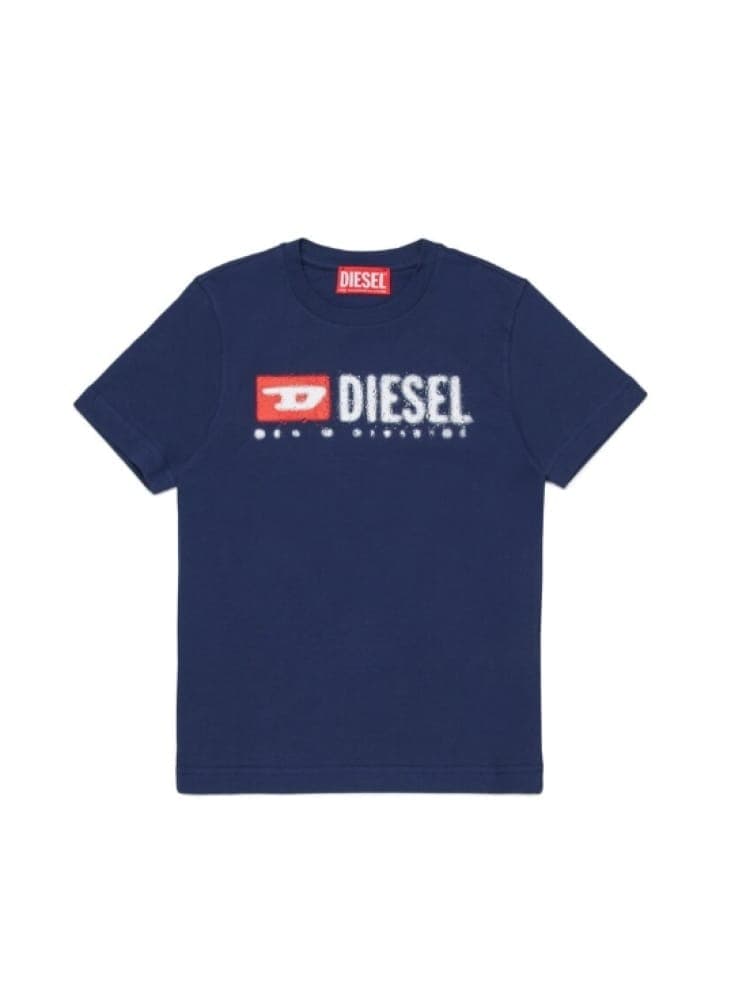 Diesel tshirt blu navy bambino maxi logo