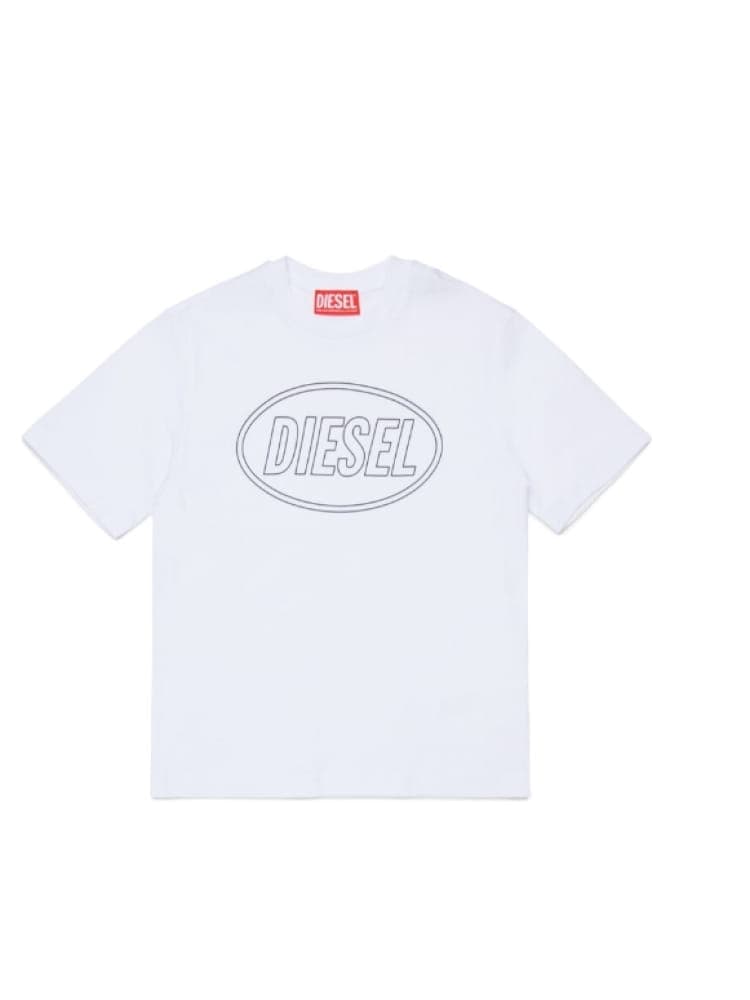 Diesel tshirt bianca bambino con logo
