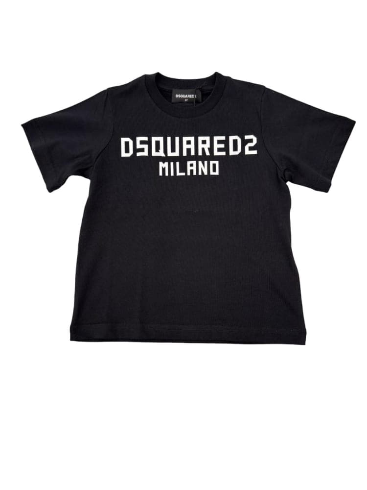 Dsquared2 tshirt nera bambino maxi logo