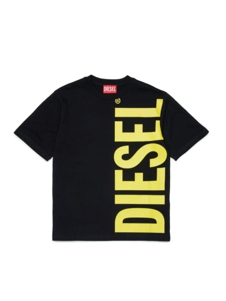 Diesel tshirt nera bambino maxi logo