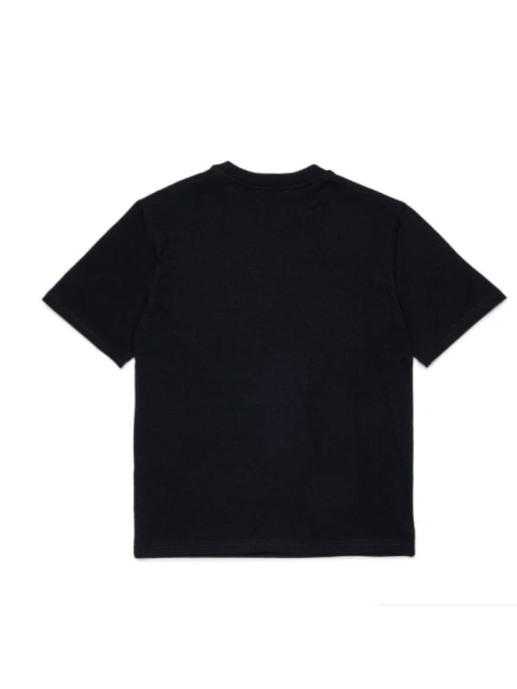 Diesel tshirt nera bambino maxi logo view 2