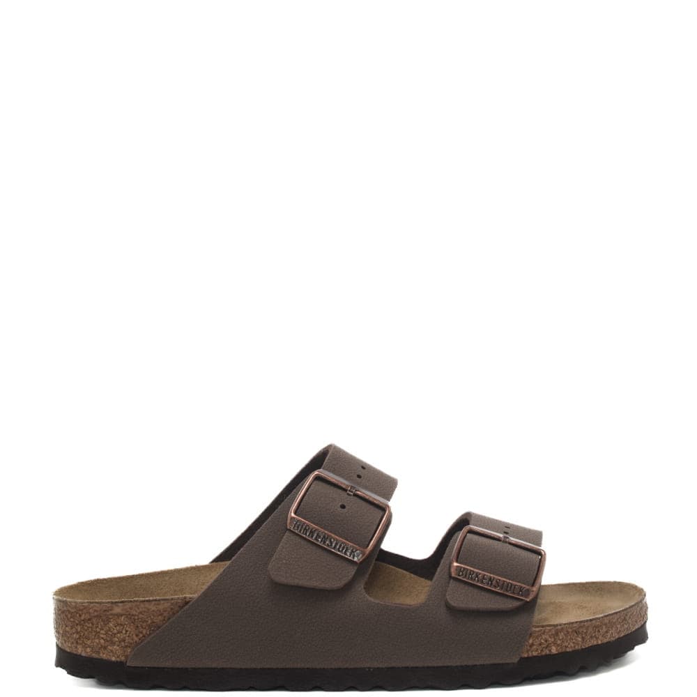 Birkenstock sandali da donna arizona birko flor nubuck in vera pelle con doppio cinturino mocca