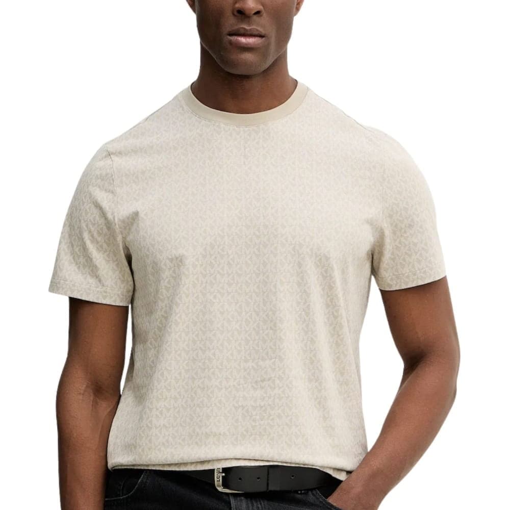 Michael Kors t-shirt da uomo con logo monogram all over panna