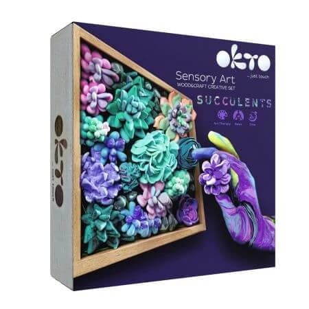 Succulente Set di creazione Wood&Craft, 21 x 21 cm, +12 anni, Tenerezza, Okto