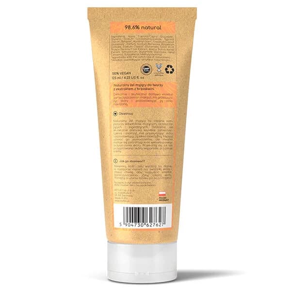 Resibo Rich Peach, gel detergente naturale per il viso con estratto di pesca, 125 ml view 2