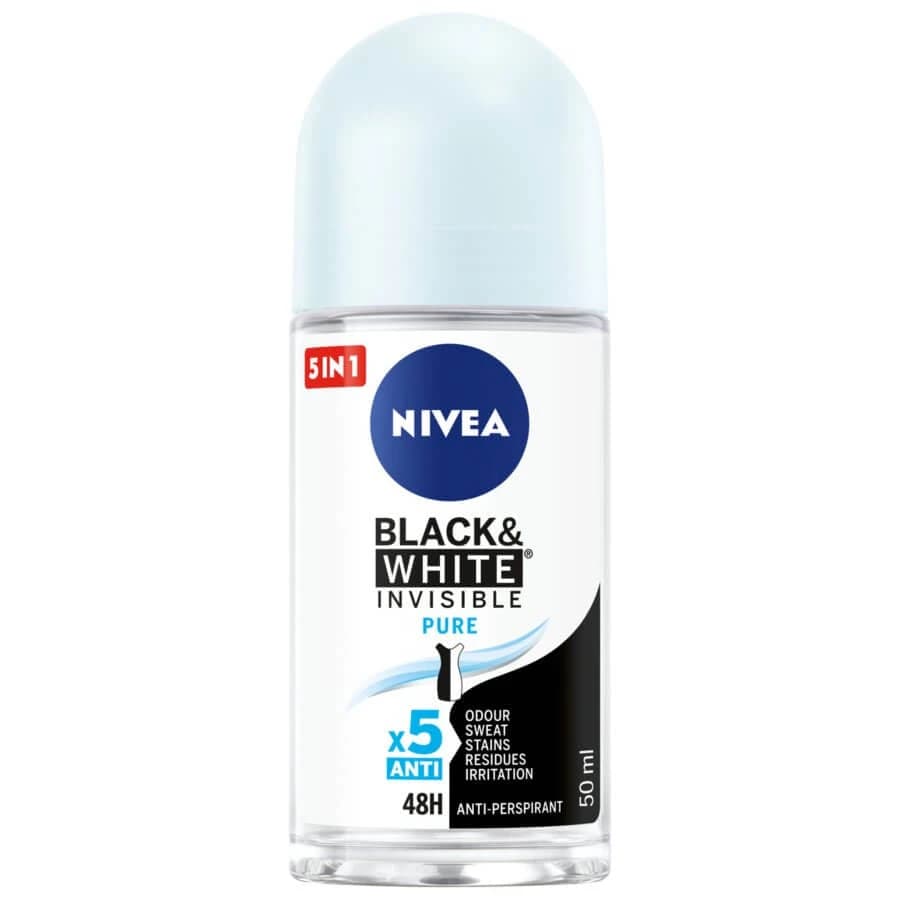 Nivea Black amp;White Invisible Invisible Pure Antiperspirant Roll-on, 50ml