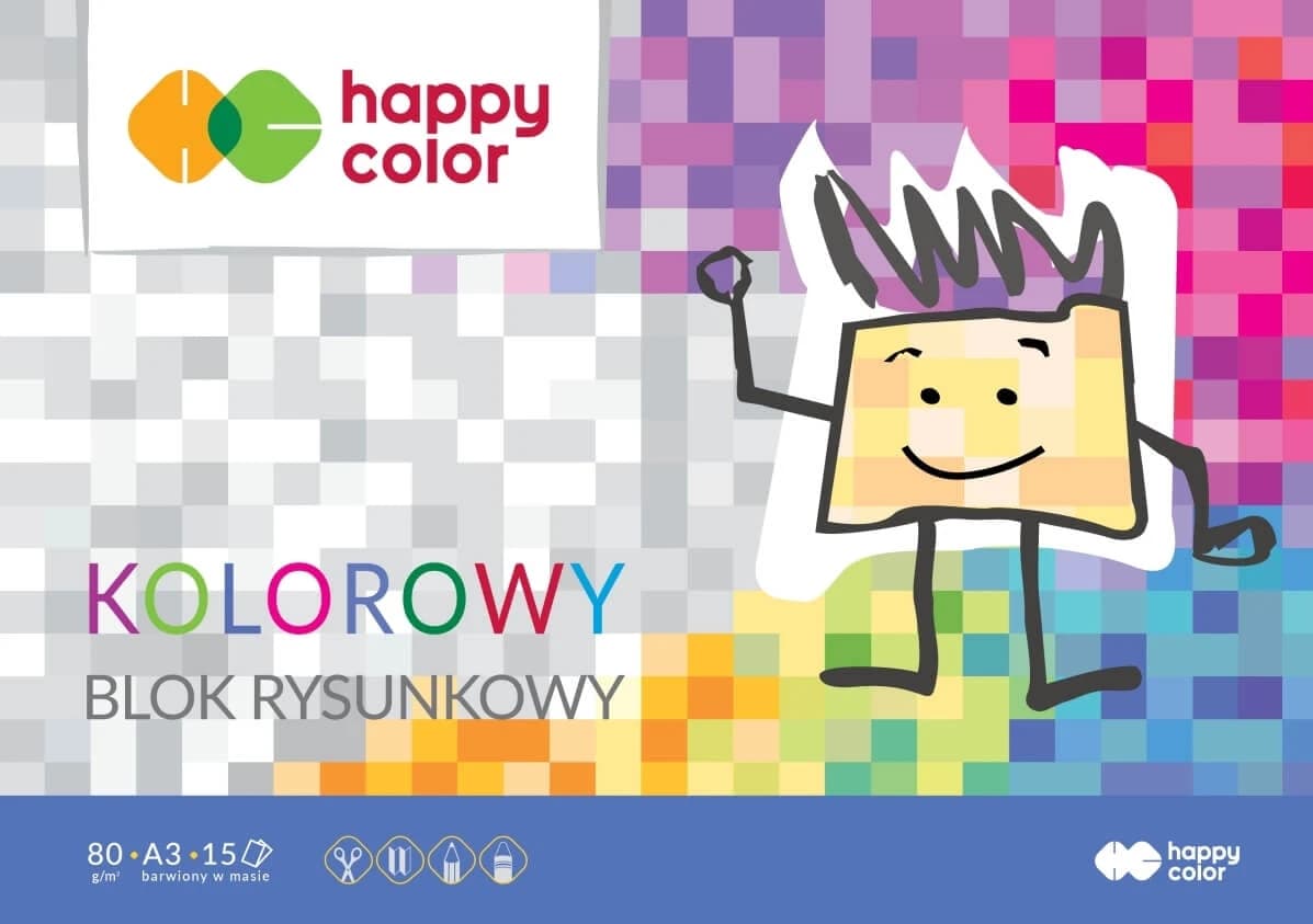 Blocco da disegno Happy Color, colore A3, 15 fogli