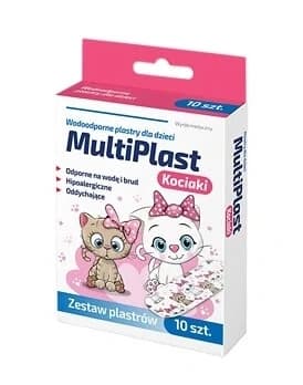 MultiPlast, Gattini Cerotti impermeabili per bambini, 10 pezzi