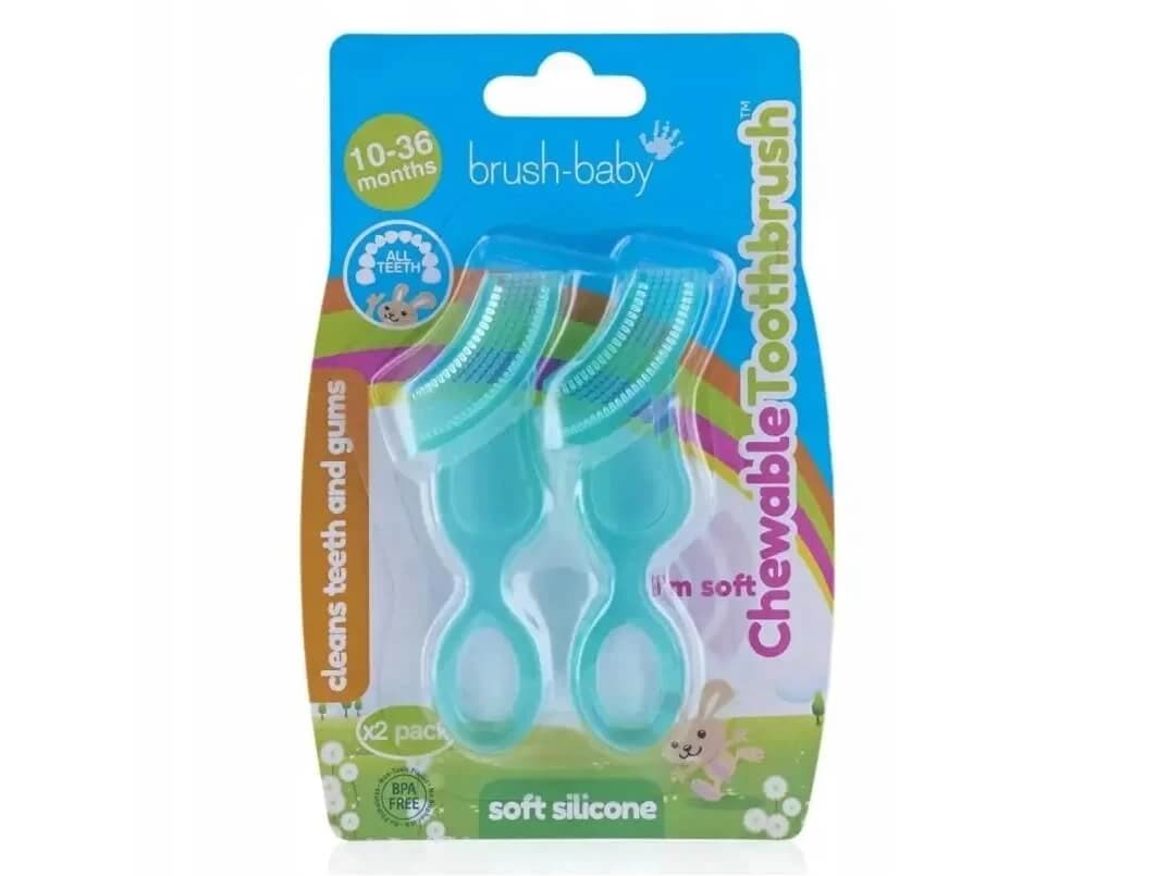 Spazzolino da denti masticabile Brush-Baby, Teether 10-36m, 2 pezzi