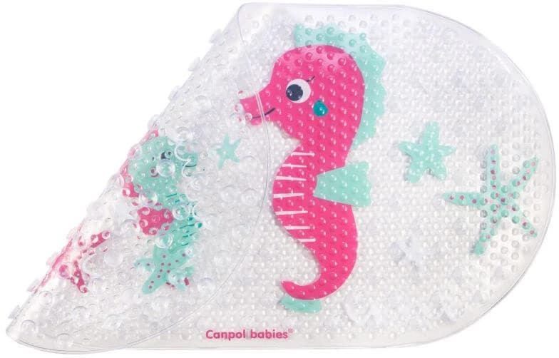 Tappeto da bagno per bambini Canpol LOVE&SEA antiscivolo Canpol LOVE&SEA rosa, 1 x 1 pz