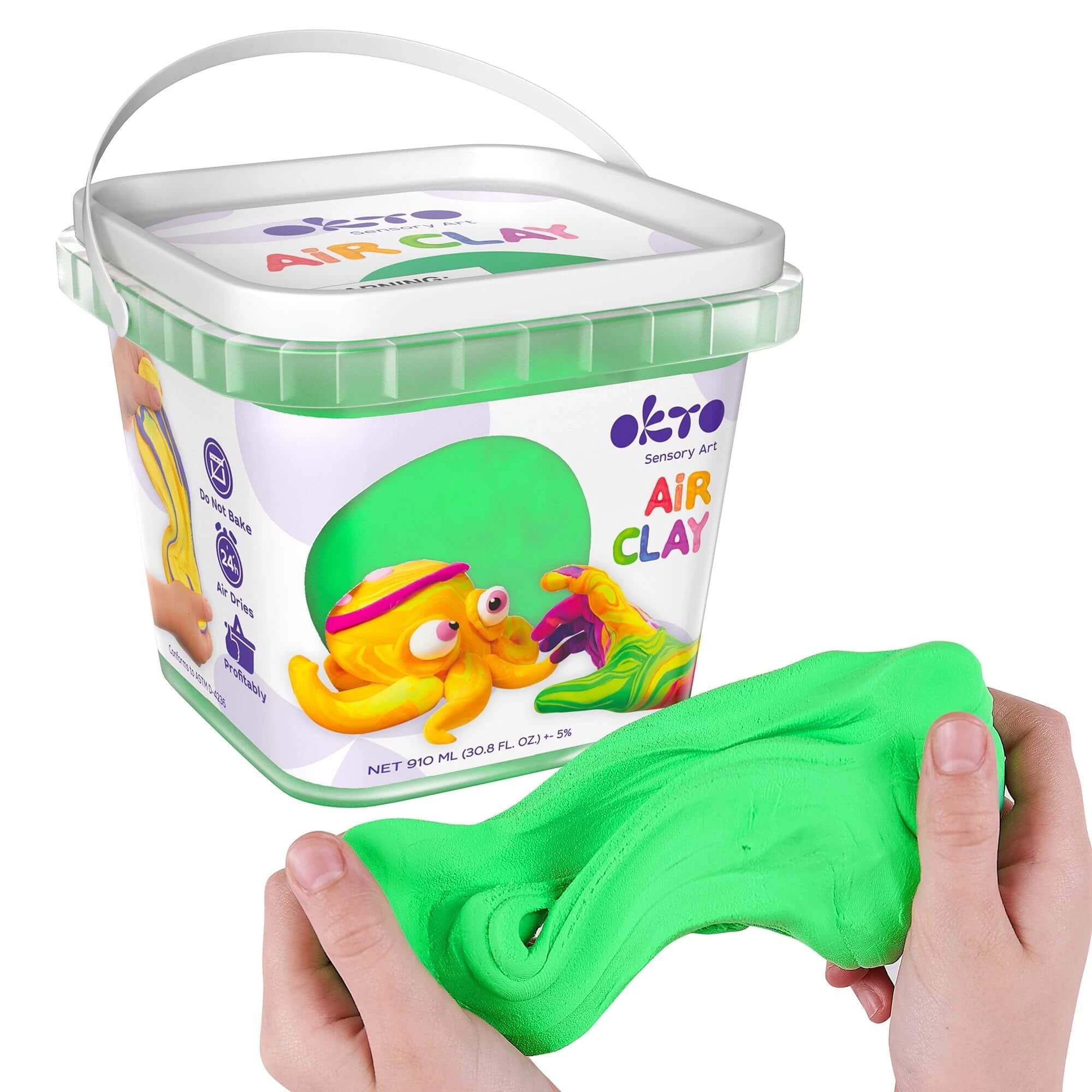 Set di creazione Air Clay, Verde, + 3 anni, 200 g, OktoClay