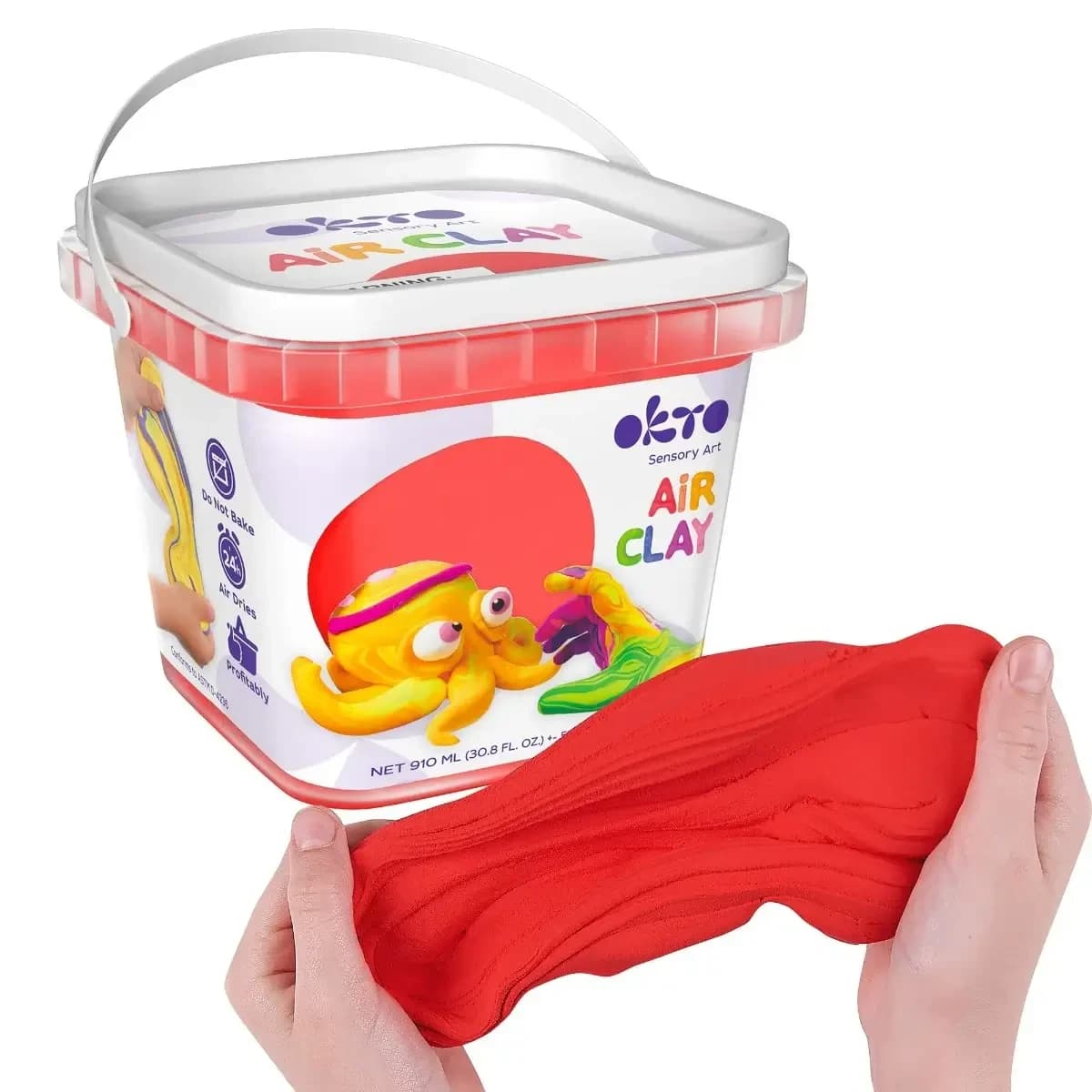 Set di creazioni Air Clay, Rosso, + 3 anni, 200 g, OktoClay