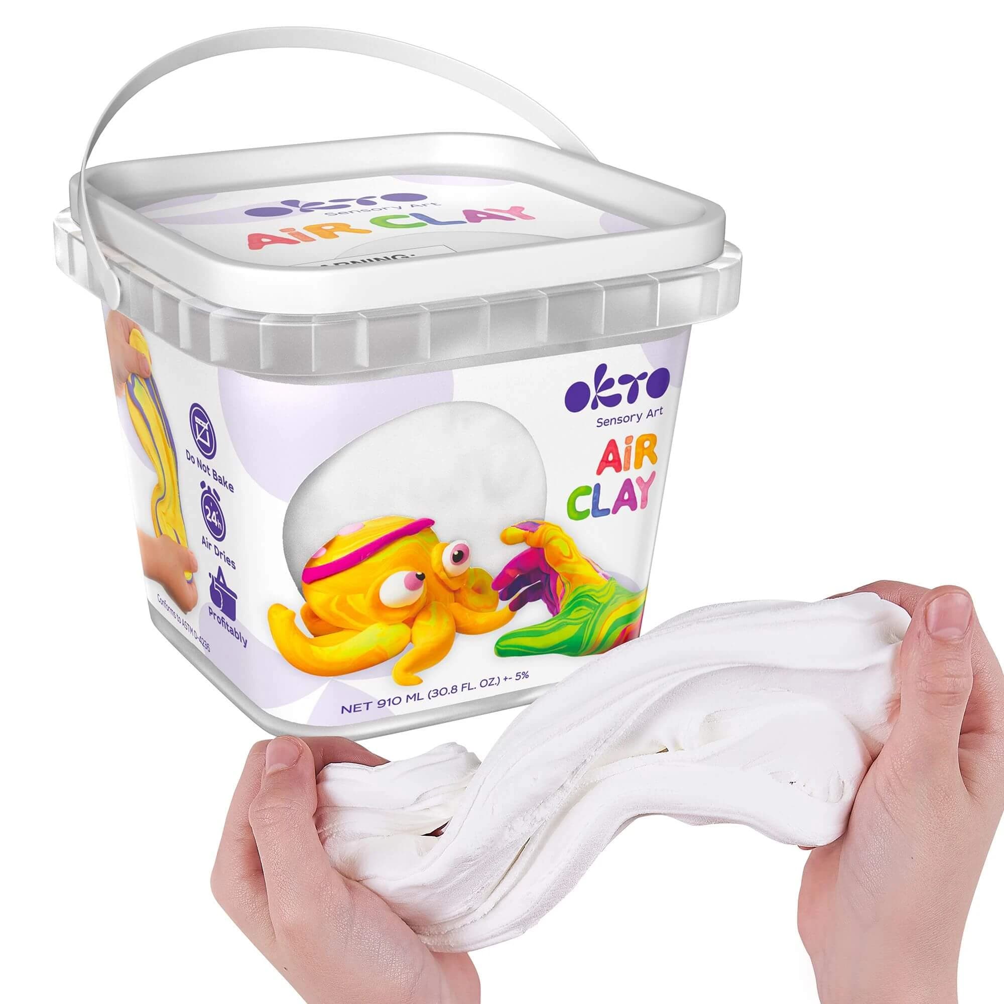Set di creazione Air Clay, Bianco, + 3 anni, 200 g, OktoClay
