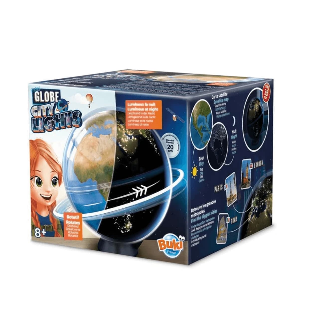 Earth Globe City luci giorno e notte, 8+ anni, Buki