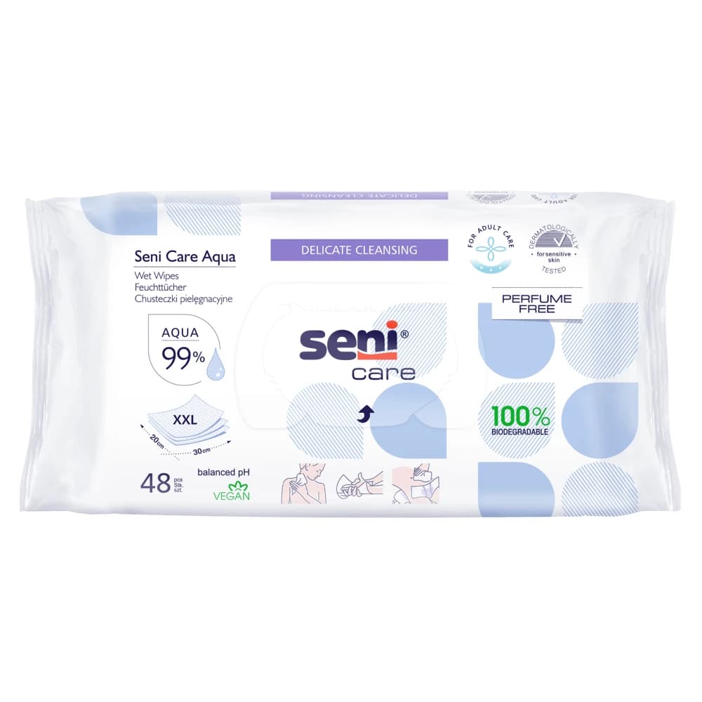Seni Care Aqua, salviettine umidificate, per la cura, XXL, 48 pezzi