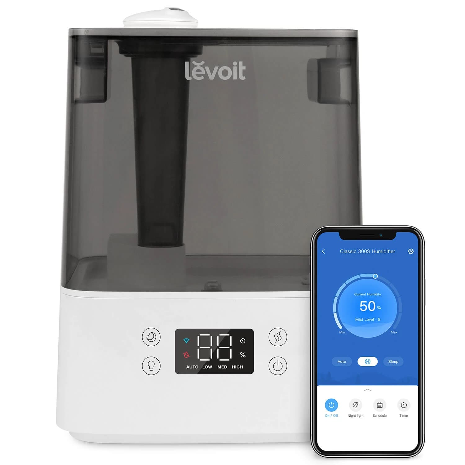 Levoit Classic 300S, umidificatore d'aria, grigio, 1 pz view 2