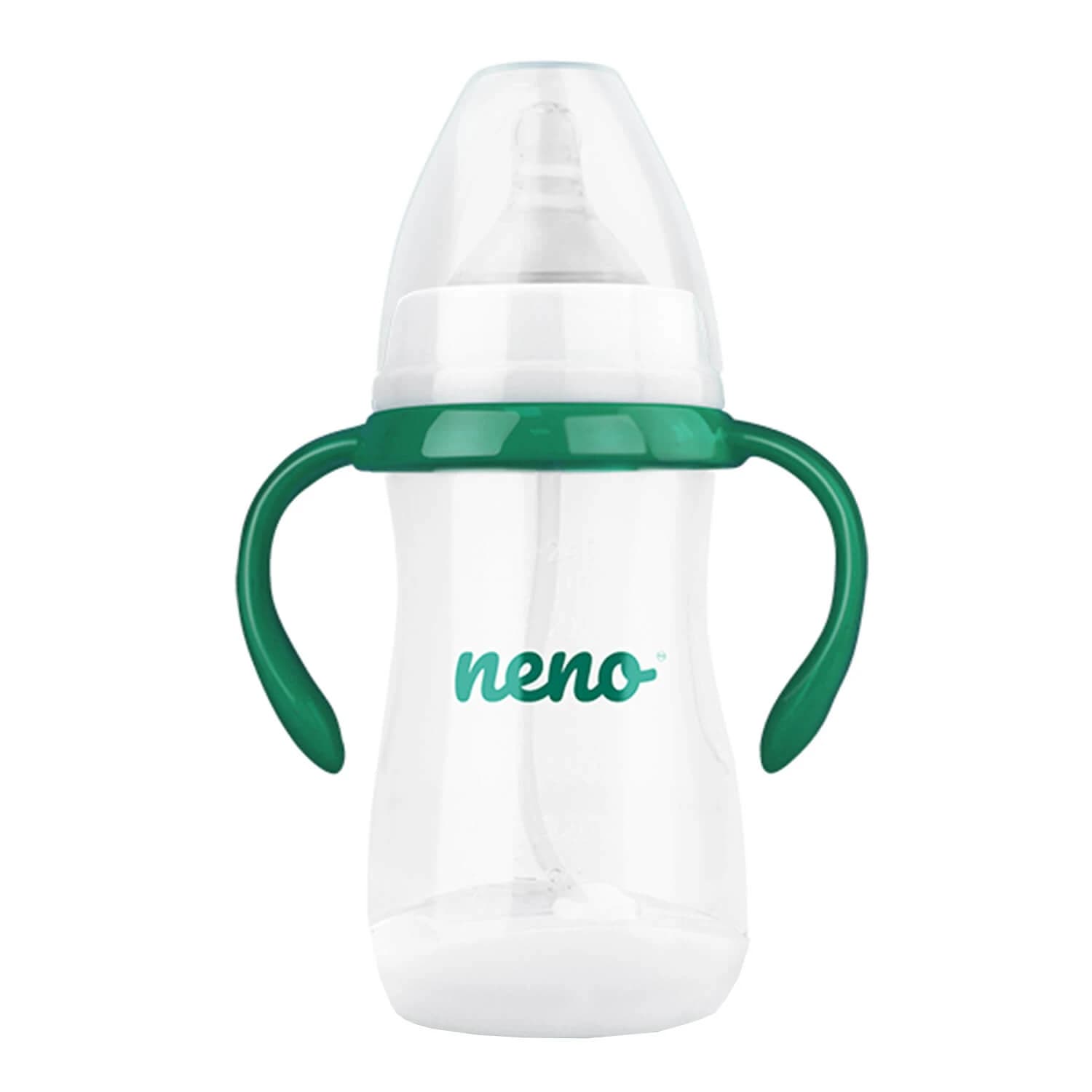 Biberon Neno, biberon anticolica per l'allattamento e l'apprendimento del bere, con tettarella e tubo ponderato, 3-6 mesi, 240 ml