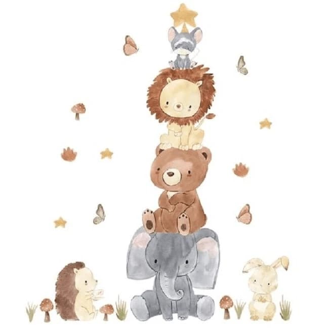 Adesivo decorativo per bambini Piramide animale, 100 x 80 cm, Sipo