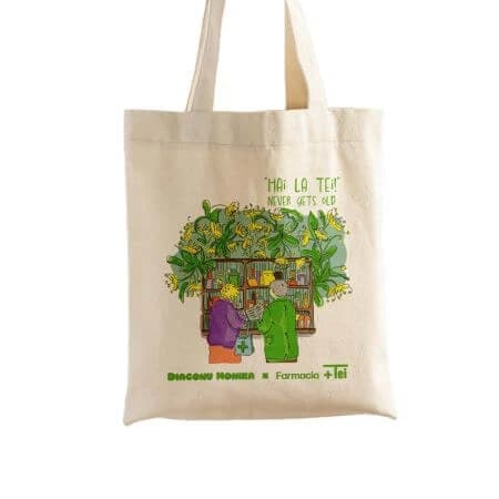 Borsa riutilizzabile in 100% cotone, "Hai la Tei", 1 pezzo, Farmacia Tei x Monika Diaconu