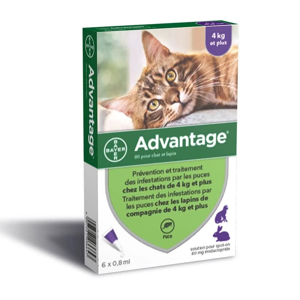 Advantage 80 Gatti e Conigli di Grande taglia Peso superiore ai 4kg 6x0.8ml