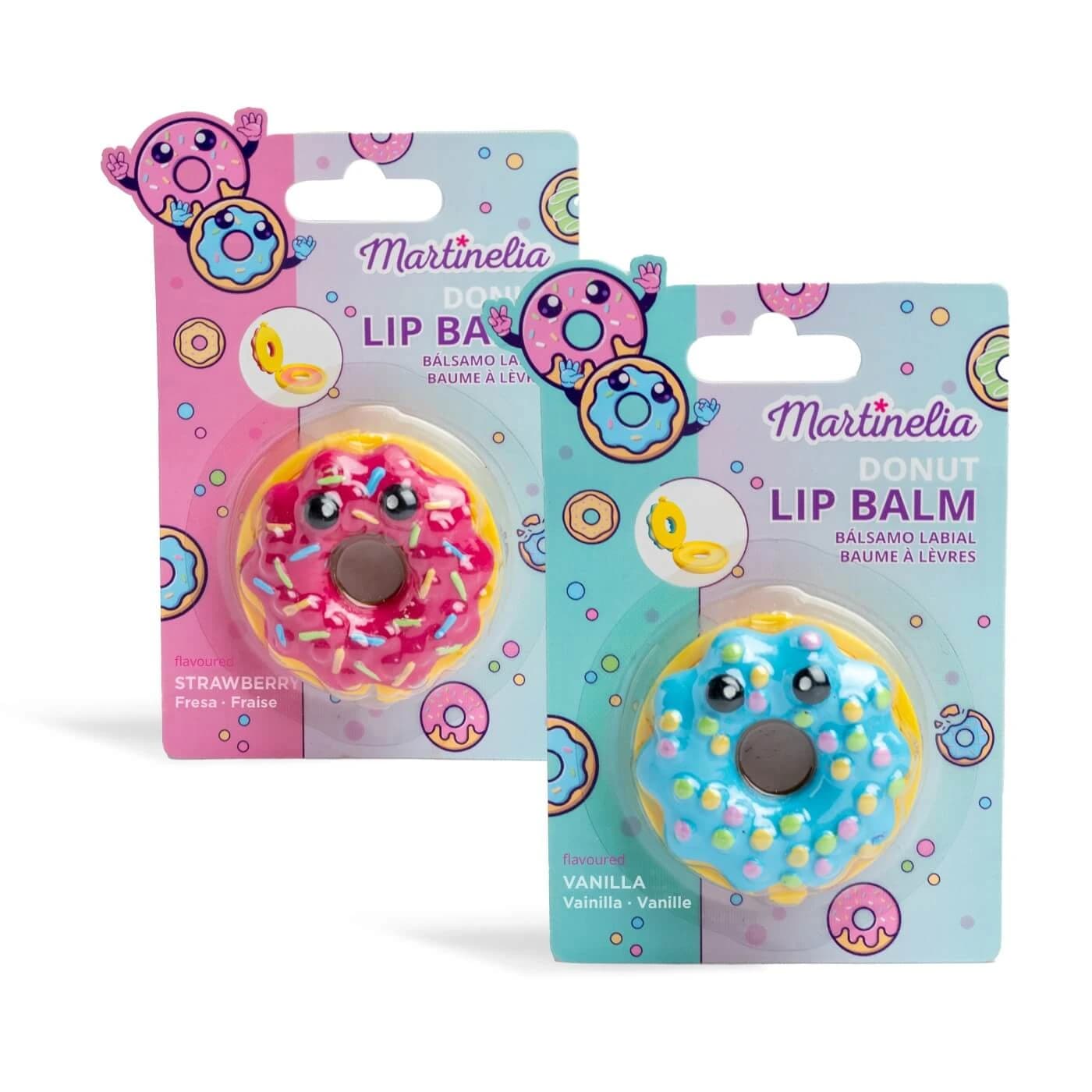 Balsamo labbra a forma di ciambella, rosa/blu, 4 g, 1 pezzo, Martinelia