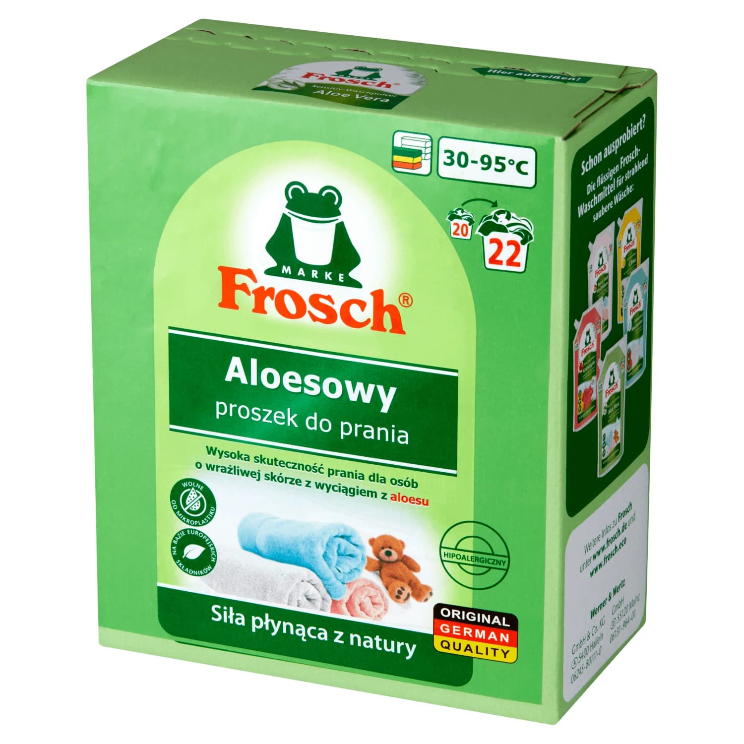 Frosch, detersivo in polvere per tessuti, aloe vera, 1,45 kg