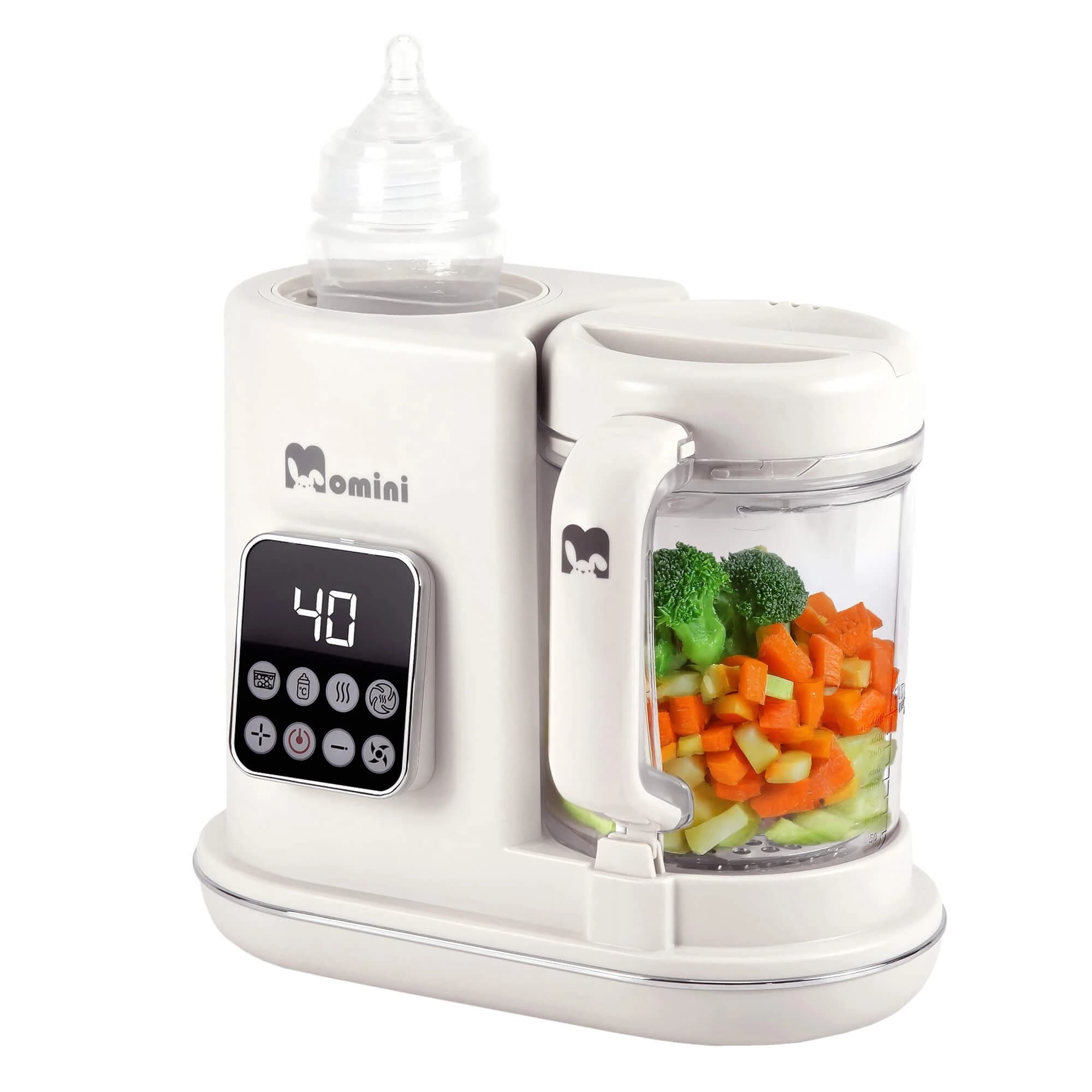 Momini MiniChef, multiblender a vapore con funzione scalda-bottiglie 7in1