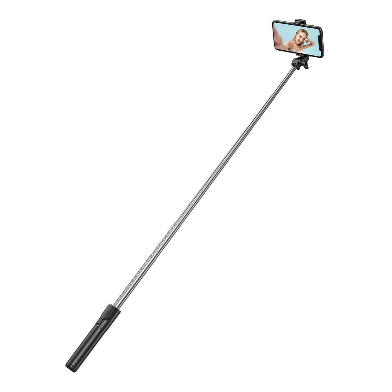 Bastone per selfie WHS1Y treppiede telescopico 1m con supporto per telefono - nero