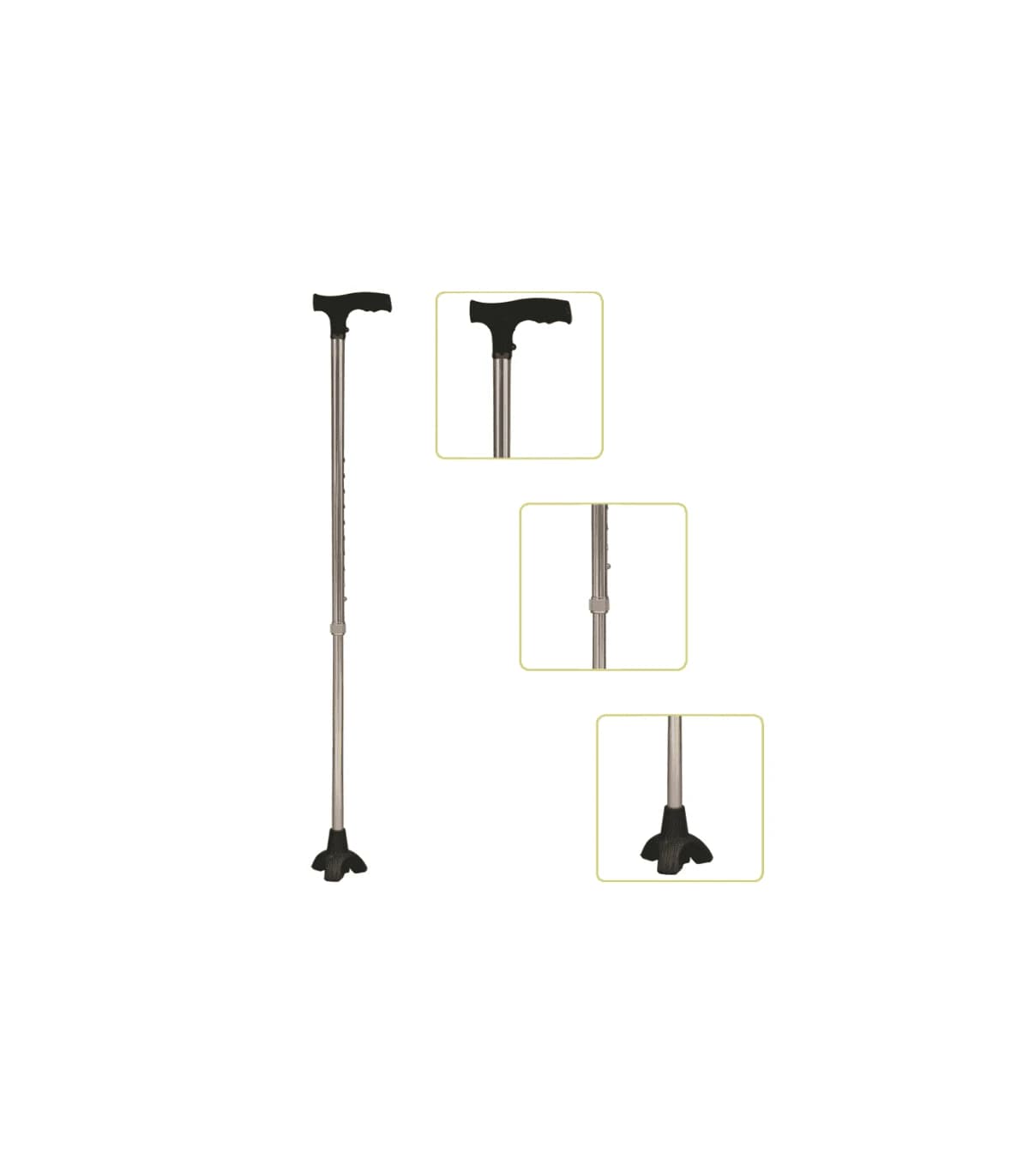 Dr. Happy JL9212L Bastone da passeggio in alluminio regolabile in altezza con supporto per bastone a forma di stella