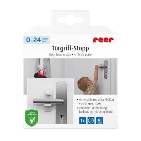 Tappo per maniglia della porta senza foro, bianco, 0-24 mesi, Reer